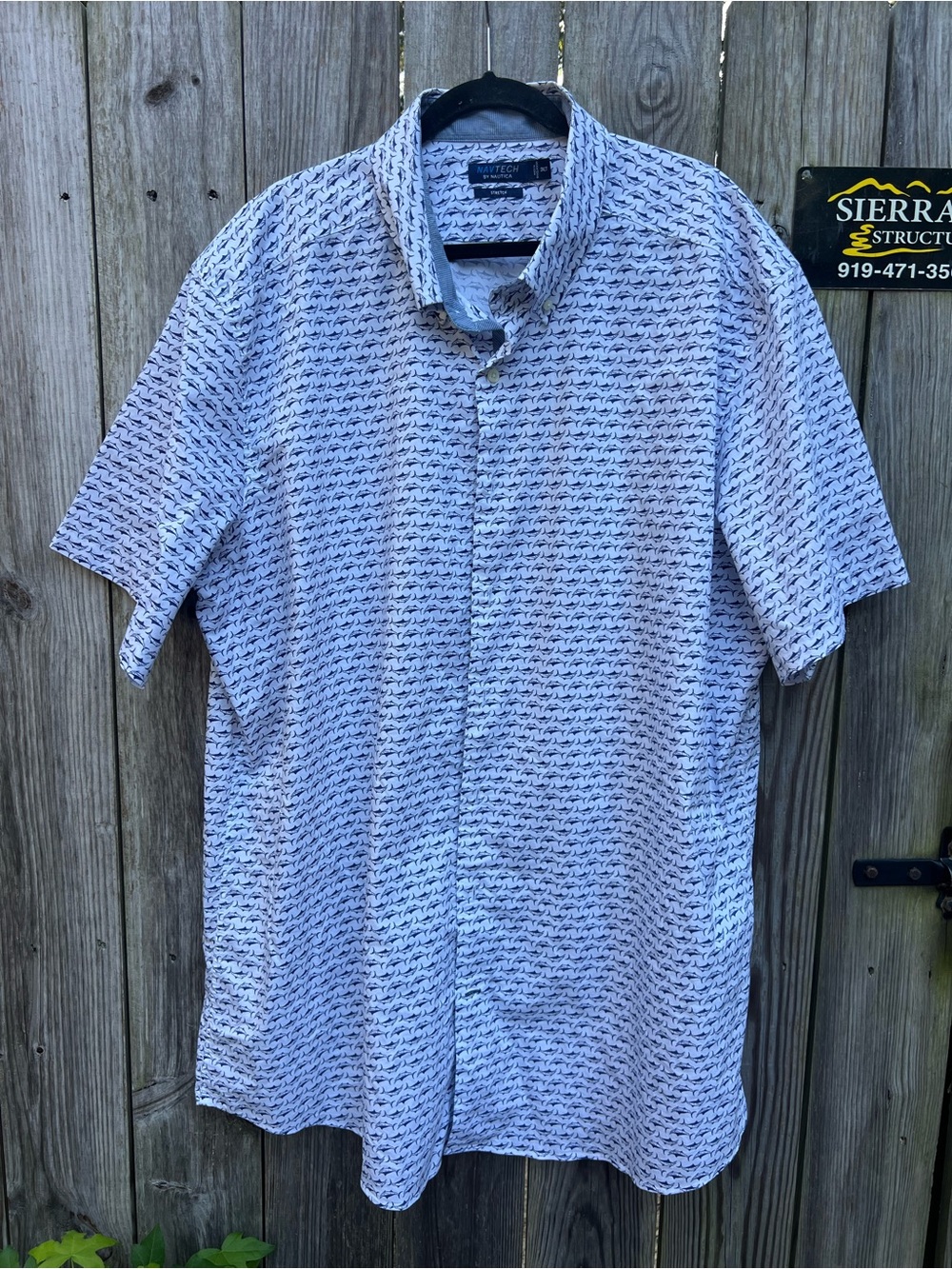 NAVTECH By Nautica Button Down Swordfish Shirt Mens 3XLT